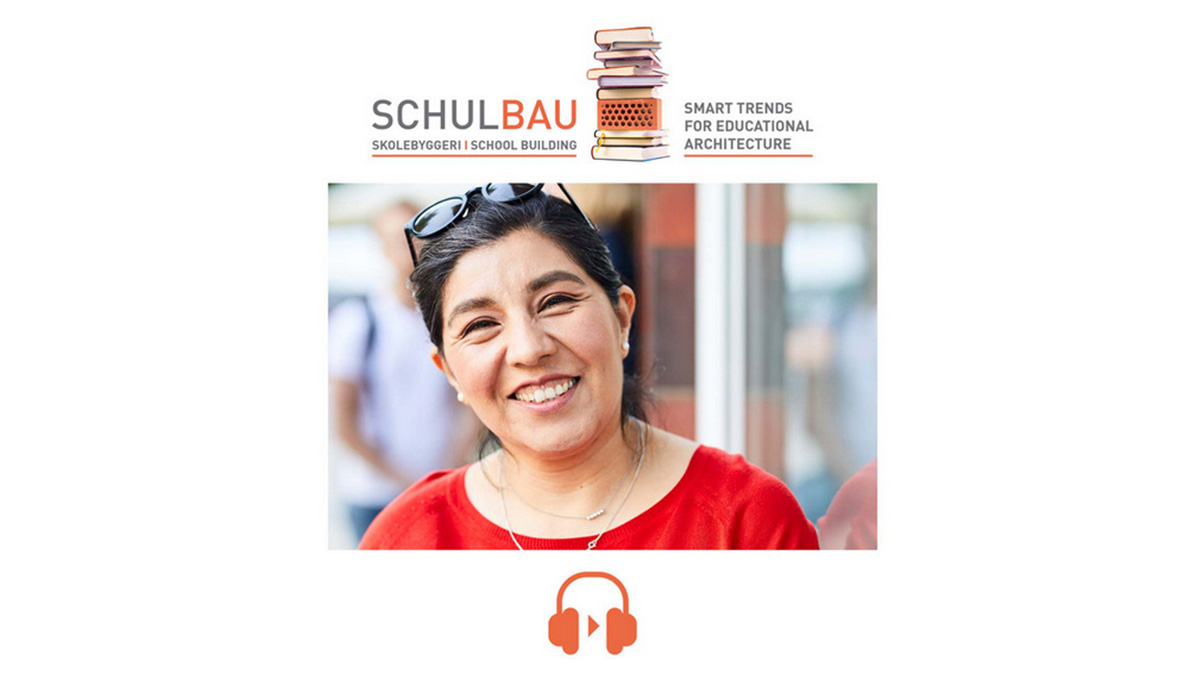 Marcia Canales auf der Schulbau-Messe zur Umnutzung von Bestandsgebäuden